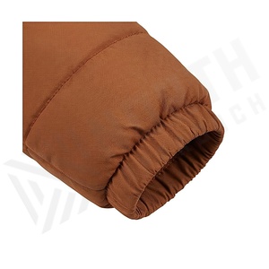 Hooded Quilted Waterproof <b>Bubble</b> Jacket Black Full Sleeve Winter Windproof Cotton Shell Knitted Fabric Polyester Filling Stand - Product Image 6