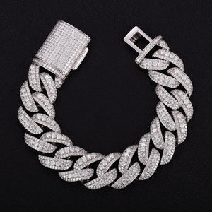 Luxury Iced Out Cuban Link Hip Hop Chain White Gold Finish <b>Statement</b> <b>Necklace</b> for Men Women Premium Fashion Jewelry - Product Image 3