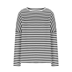 เสื้อยืดคอวีแขนยาวทรงหลวมไซส์ใหญ่สำหรับผู้หญิง ผ้าคอตตอนผสม ปรับแต่งได้ตามต้องการ รับทำโลโก้ ไหล่ตก เนื้อผ้านุ่ม - Product Image 5