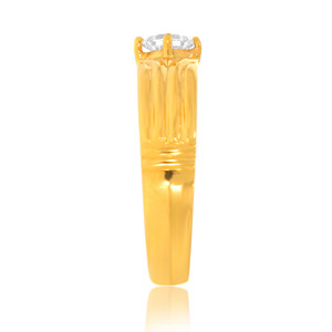 Premium Diamond Shape Clear Stone Gold Tone <b>Ring</b> for Women Elegant Flowing Pattern <b>Split</b> Shank Luxury Jewelry - Product Image 3
