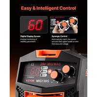 Poste à souder MIG synergique portable 130A 2-en-1 gaz/sans gaz, fil fourré, 110V, modèle multi-processus D0100XUY9QW pour usage domestique