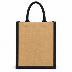 Geometric Pattern Jute Shopping <b>Bag</b> <b>Medium</b> <b>Size</b> Button Closure Hand Length Handle Groceries Use - Product Image 6