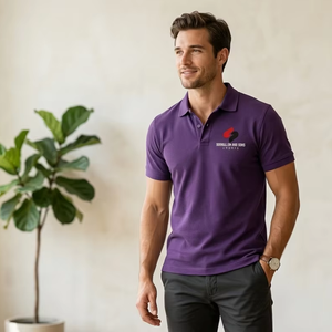 Camiseta Polo de Algodón para Hombre, Manga Corta, Corte Ajustado Informal, Tejido Transpirable y Suave, Logotipo Personalizado, Color Liso, Camiseta Polo de Alta Calidad - Product Image 6