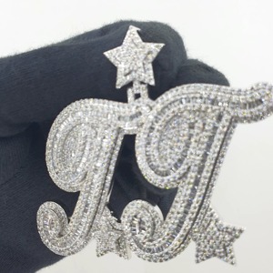 Iced Out Custom Letter <b>Pendant</b> Moissanite 925 <b>Silver</b> Hip Hop Themed Luxury Charm Personalized <b>Initial</b> Letter <b>pendant</b> For Gifts - Product Image 6