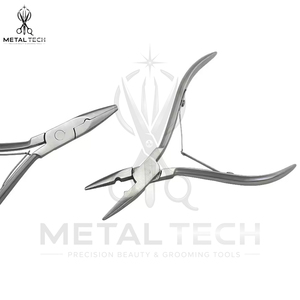 Lot de 2 pinces ergonomiques en acier inoxydable pour extensions capillaires, à mâchoires texturées, pour pose et retrait de micro-anneaux, pour coiffeur - Product Image 6