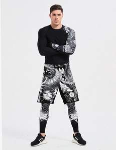 Pantalones Cortos de MMA para Hombre, con Estampado de Paneles, Cintura Elástica, para Entrenamiento en Gimnasio, Kickboxing, Ligeros, de Secado Rápido, Coloridos - Product Image 1