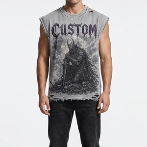 Custom Graphic DTG Printed <b>Rhinestone</b> Tank <b>Top</b> 100% Cotton Jersey Soft Vintage Sleeveless Quick Dry Breathable Unisex OEM - Product Image 3