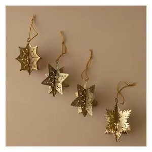 <b>Star</b> Shape Metal Christmas Ornament <b>Hanging</b> Decoration for Festive Tree Styling - Product Image 1