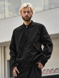 <b>Men's</b> Casual Relaxed Fit Windproof Zip-Up Bomber <b>Jacket</b> | Lightweight, Utility Pockets, Ribbed Collar, Full Zip <b>jacket</b> - Product Image 3