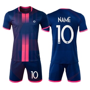 Maillot de football à manches courtes respirant et à séchage rapide pour l'été, personnalisable avec le nom de l'équipe, emballage personnalisé de haute qualité - Product Image 1