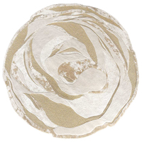 Abstract Beige Cream Rug Modern Organic Design Hand Tufted Wool & Silk Luxury Area Carpet