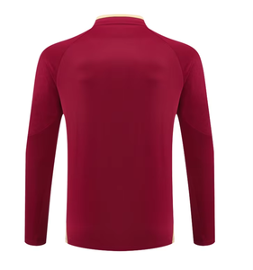Ensemble de maillot de football pour hommes, haut à manches longues avec fermeture éclair rouge, pantalon noir, évacuation de l'humidité, respirant, séchage rapide, coupe régulière, toutes saisons - Product Image 4