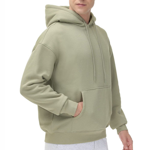 Sweat-shirt à capuche en molleton uni pour homme, coupe classique, pull décontracté avec poche avant, idéal pour l'automne - Product Image 2