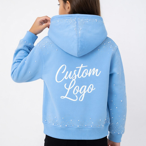 Custom Logo Acid Washed Rhinestone Hoodie For Unisex Heavy Gsm Premium Quality Zipper Hoodie With Kangaroo Pocket For Streetwear - Product Image 4