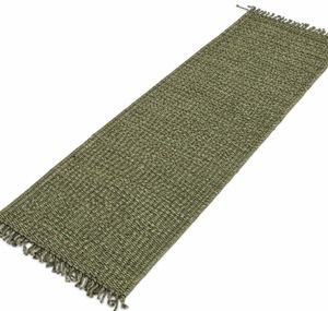 Natural Olive Green Handwoven Jute <b>Rug</b> with Fringe – Eco-Friendly <b>Rustic</b> Floor Carpet - Product Image 2