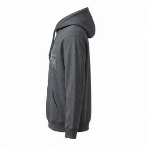 <b>Men's</b> Heavyweight Dark <b>Grey</b> Cotton Pullover Hoodie Custom Geometric Graphic Print Street wear Fleece <b>Sweatshirt</b> Winter Casual - Product Image 3