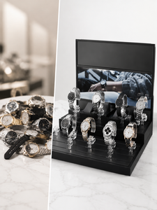Wholesale 2025 Custom Luxury Acrylic Watch <b>Display</b> Stand Premium Window <b>Display</b> <b>Rack</b> Set Transparent Glossy Finish for - Product Image 2