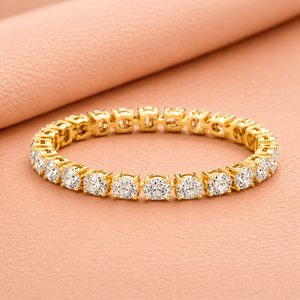 Bracelet tennis de luxe en diamants taille ronde en or jaune, or blanc et or rose – Bijou élégant pour mariée, cadeau idéal - Product Image 1