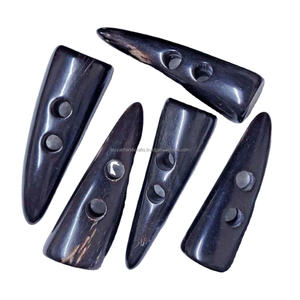 Custom Buffalo Horn <b>Toggle</b> <b>Button</b> 2-Hole Natural Jacket with Shank Style for Clothing Jeans Shoes Coats Decoration - Product Image 1