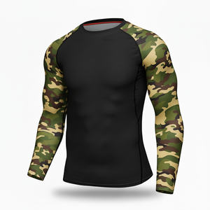 <b>Men</b> Custom Logo Quick Dry Long Sleeve <b>Compression</b> <b>Shirts</b> UV Sun Protection polyester Rash Guard Gym Training and Fighting Wear - Product Image 1