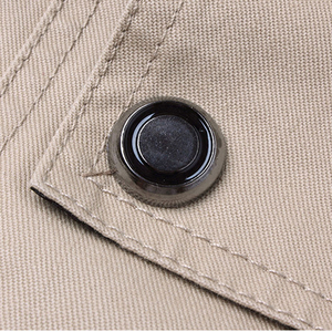 Chaqueta Bomber Caqui para Hombre, Cuello Alto Informal, Cierre de Cremallera, Mezcla de Poliéster y Algodón, Corte Ajustado, para Otoño - Product Image 5