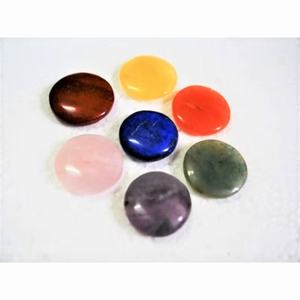Ensemble de disques d'agate sept chakras à prix de gros, pierres précieuses minérales naturelles, cristaux de guérison, sac cadeau amour, ensemble de méditation Reiki - Product Image 1
