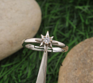 Bague en argent sterling 925 avec pierre précieuse turquoise pour femmes Classique Minimaliste Étoile Branche d'olivier Bijoux fins Cadeau d'anniversaire - Product Image 4