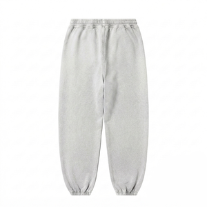 Women Jogger Pant 400 GSM Premium Cotton Fleece Light Grey Custom Puff Print Embroidery Screen Print Logo Oversized Fit - Product Image 2