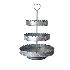 Fresh Selling Galvanized Metal <b>3</b> <b>Tier</b> Round <b>Cake</b> <b>Stand</b> Dessert Cupcake Display Serving Tray For Wedding And Home Decor - Product Image 1