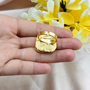 Exclusive design natural mother of pearl labradorite green onyx <b>adjustable</b> <b>ring</b> solid brass 18k gold plated bold fashion <b>rings</b> - Product Image 4