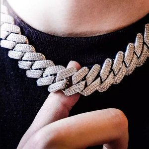 Luxury Look <b>Iced</b> <b>Out</b> Moissanite Cuban <b>Chain</b> Necklace with 925 Sterling Silver D Color VVS for Men Women Hip Hop Jewelry Gift Use - Product Image 2