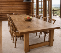 Ensemble de table et chaises en bois de manguier massif au design moderne pour salle à manger, idéal pour les écoles, les salons, l'usage commercial et domestique