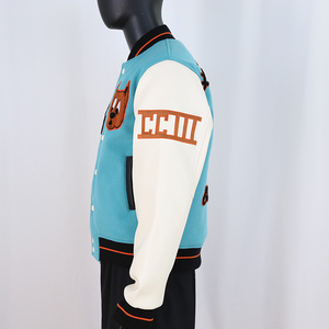 Chaqueta Varsity de Moda para Hombre, con Botones a Presión, Bordado Chenille y Cuello Alto, Estilo Urbano, Gran Venta - Product Image 4