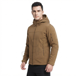 Custom Company logo Windproof Hiking Coat <b>Hooded</b> Outdoor Waterproof <b>Fleece</b> Soft shell Men Winter <b>Jackets</b> - Product Image 3