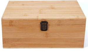 Large Bamboo <b>Box</b> Natural Wooden <b>Box</b> for Crafts Gift Decorative Stash and Home Storage <b>Keepsake</b> <b>Box</b> - Product Image 3
