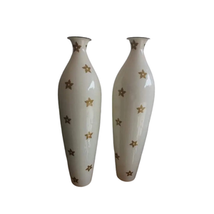 Jarrón Floral Decorativo Elegante con Acabado Brillante y Diseño Floral Impreso para Hogar u Oficina - Product Image 1