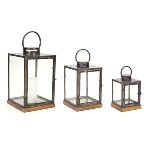Lanterne à bougie en métal noir moderne, lanterne suspendue décorative en fer et verre pour centre de table de mariage, décoration de jardin extérieur - Product Image 3