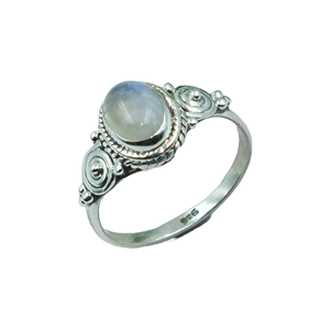 Anillo de piedra lunar arcoíris natural, plata de ley 925, hecho a mano, estilo vintage bohemio, anillo llamativo para mujer, joyería de piedras preciosas al por mayor. - Product Image 1