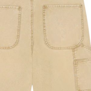 Pantalon de travail unisexe kaki coupe décontractée, multi-poches, jambe droite, style cargo, décontracté, pour l'extérieur - Product Image 3