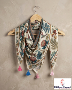Luxury Womens Printed Silk <b>Scarf</b> Soft Lightweight <b>Square</b> Headscarf Custom Textile Manufacturing Supplier OEM - Product Image 4