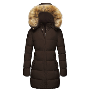 TIAGO SPORTS Parka con Capucha para Hombre, Color Marrón, Largo hasta la Rodilla, Abrigo Grueso de Invierno con Ribete de Piel, Parkas para Hombre - Product Image 1