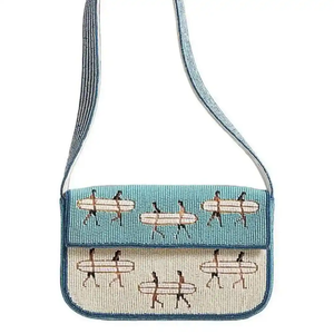 Sac à bandoulière élégant fait main avec perles et rayures, écologique, collection cadeau haut de gamme pour femmes - Product Image 2