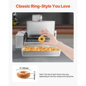 Máquina Comercial Automática para Hacer Donas de Acero Inoxidable, Equipo para 6 Filas de Donas, Alta Potencia Eléctrica, 360 Piezas/hora - Product Image 4