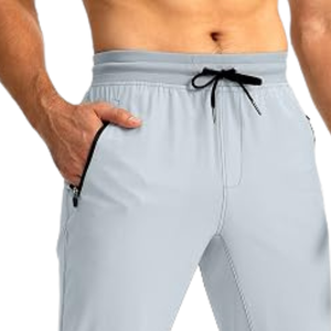 Mens Lightweight Quick Dry Solid High Waist Stretch Jogger Pants Zip Pocket Summer Sports Gym Fitness - Product Image 6