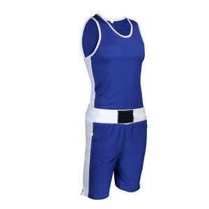 Ensemble de compétition de boxe personnalisé pour hommes, gilet et short de boxe en maille respirante, tenue d'entraînement et de combat OEM, articles de sport - Product Image 4