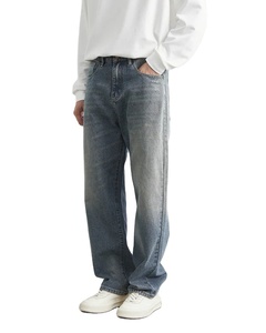 À la mode personnalisé surdimensionné Baggy Denim Jeans hommes Vintage lavage droite jambe large Streetwear Jeans à la mode pantalon ample usine - Product Image 6