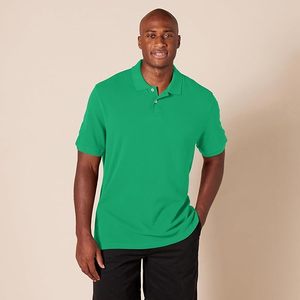 Camisas de hombre de manga corta, tejido sólido antiarrugas, poliéster/algodón, con logotipo bordado, casual, 180g, de marca. - Product Image 3