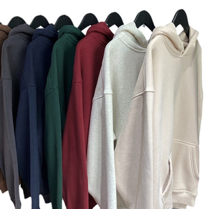 Sweat-shirt à capuche pour homme de haute qualité, 100% coton, 360 GSM, en molleton épais, coupe ample, col en V, non doublé, ODM - Product Image 2