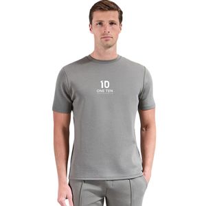Camiseta de Cuello Redondo para Hombre con Logotipo Personalizado al por Mayor, Camiseta Informal Gris de Manga Corta de Algodón, Ropa Deportiva para Fitness - Product Image 1