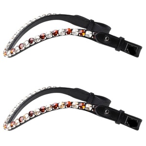 Luxury Colorful Glass Diamond <b>Crystals</b> Diamante Bling Chain Decorative Curved Shape Leather Horse brow band at <b>Cheap</b> price - Product Image 3